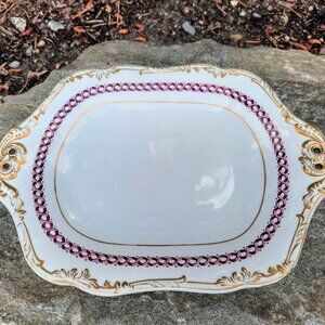 Antique Victorian Era Wedgwood Pearl raised cake plate with handles